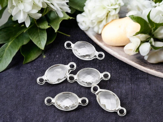 Silver Connectors - Bead Connector - Metal Connectors - Dangle Charms - Charm Connectors - Charm Hangers - 15x7mm - 10pcs - 4565)