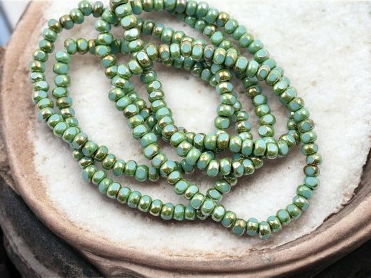 Picasso Beads - Czech Glass Beads - Size 6 Seed Beads - Trica Beads - Seed Beads - 4mm Beads - 4x3 - 50pcs - (509)