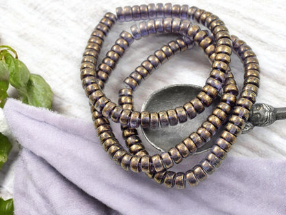 Czech Glass Beads - Heishi Beads - Spacer Beads - Rondelle Beads - Picasso Beads - 6x3mm - 50pcs - (B752)