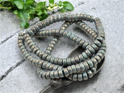 Czech Glass Beads - Heishi Beads - Spacer Beads - Rondelle Beads - Picasso Beads - 6x3mm - 50pcs - (784)