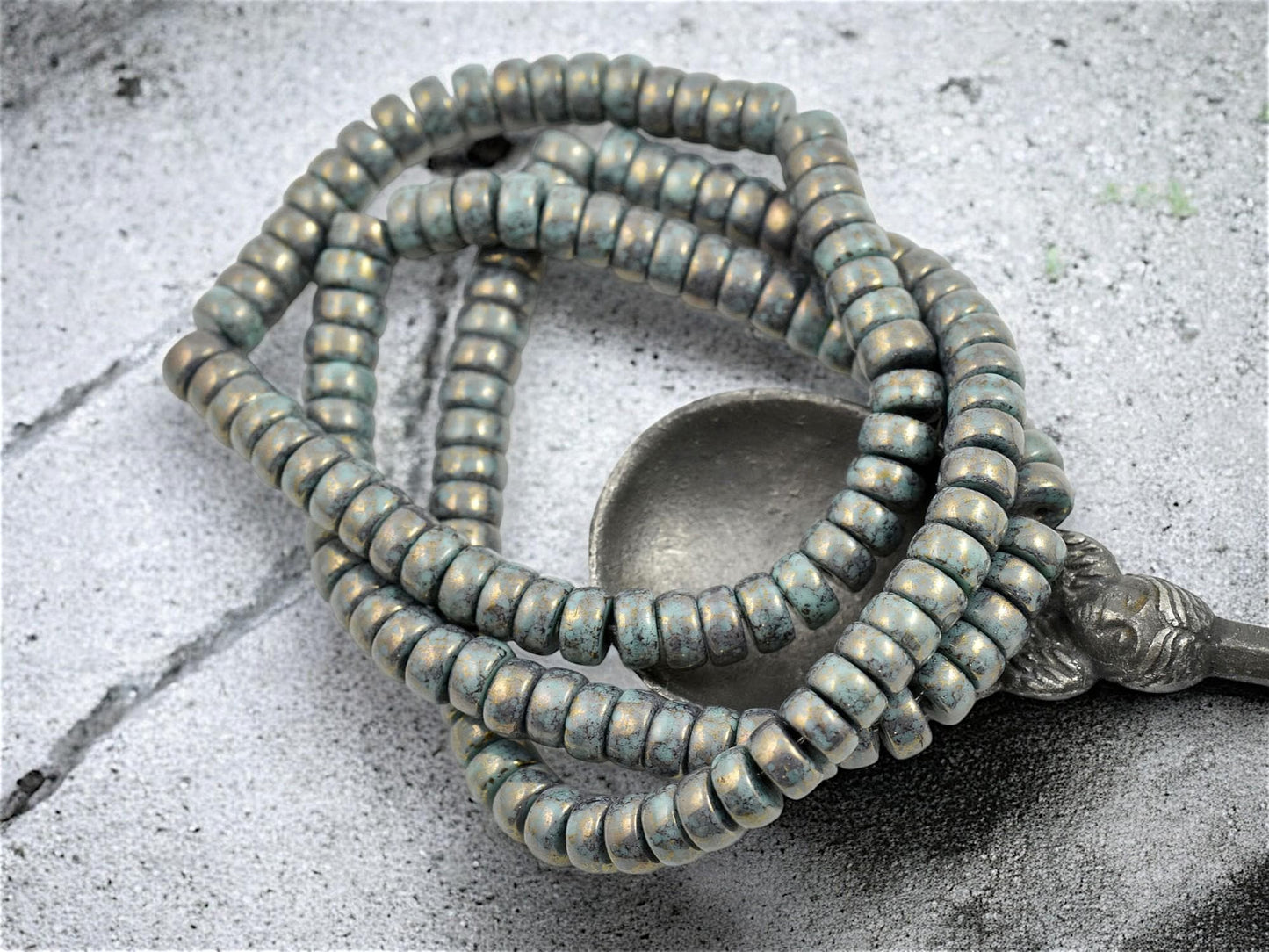 Czech Glass Beads - Heishi Beads - Spacer Beads - Rondelle Beads - Picasso Beads - 6x3mm - 50pcs - (784)