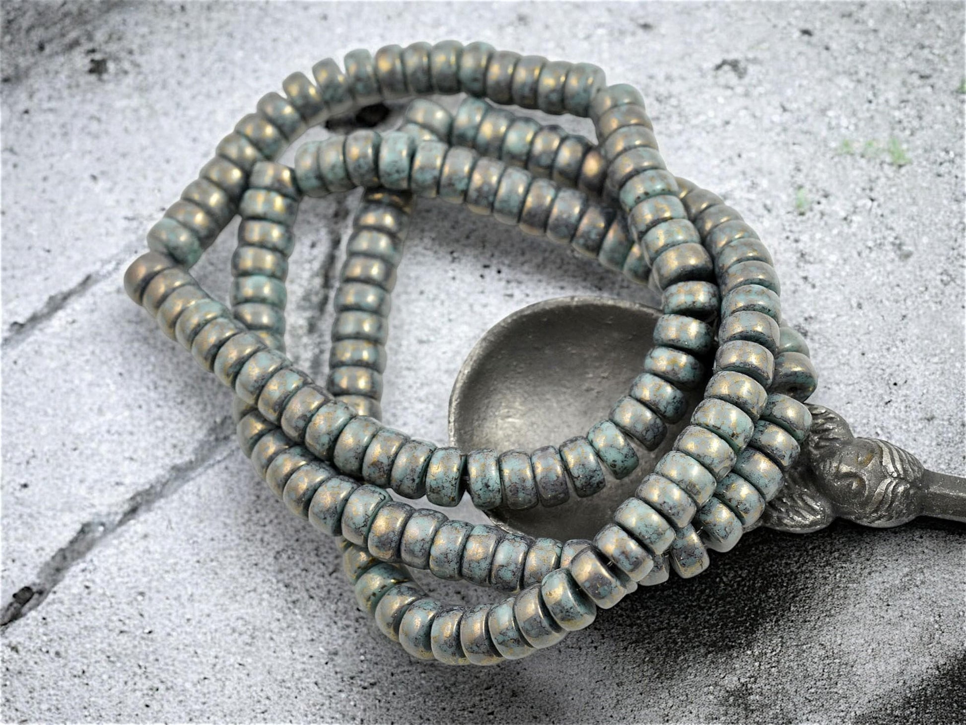 Czech Glass Beads - Heishi Beads - Spacer Beads - Rondelle Beads - Picasso Beads - 6x3mm - 50pcs - (784)