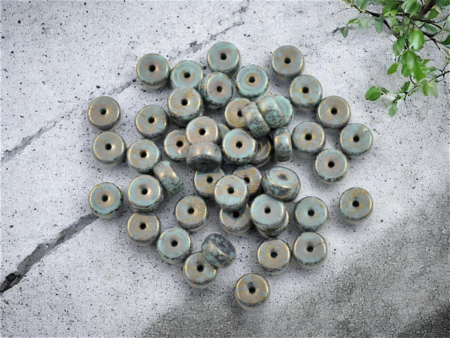 Czech Glass Beads - Heishi Beads - Spacer Beads - Rondelle Beads - Picasso Beads - 6x3mm - 50pcs - (784)