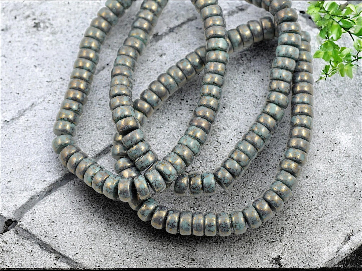 Czech Glass Beads - Heishi Beads - Spacer Beads - Rondelle Beads - Picasso Beads - 6x3mm - 50pcs - (784)