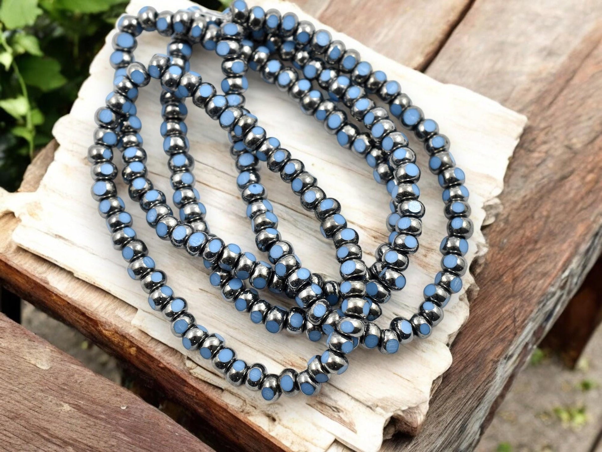 Seed Beads - Picasso Beads - Czech Glass Beads - Trica Beads - Size 6 Beads - 4x3mm - 50pcs - (567)