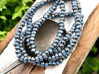 Seed Beads - Picasso Beads - Czech Glass Beads - Trica Beads - Size 6 Beads - 4x3mm - 50pcs - (567)