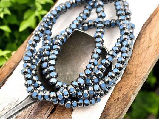 Seed Beads - Picasso Beads - Czech Glass Beads - Trica Beads - Size 6 Beads - 4x3mm - 50pcs - (567)