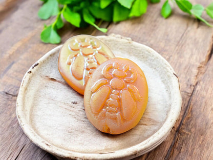 *4* 22x18mm Matte Golden Yellow AB Bumblebee Oval Beads