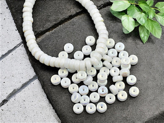 Czech Glass Beads - Heishi Beads - Spacer Beads - Rondelle Beads - Picasso Beads - 6x3mm - 50pcs - (925)