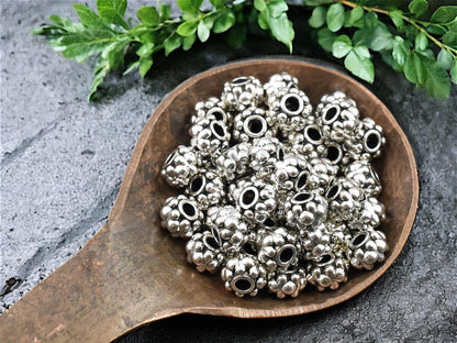 *50* 6x4mm Antique Silver Rondelle Spacer Beads