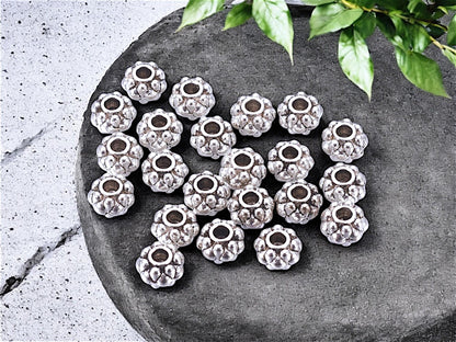 *50* 6x4mm Antique Silver Rondelle Spacer Beads