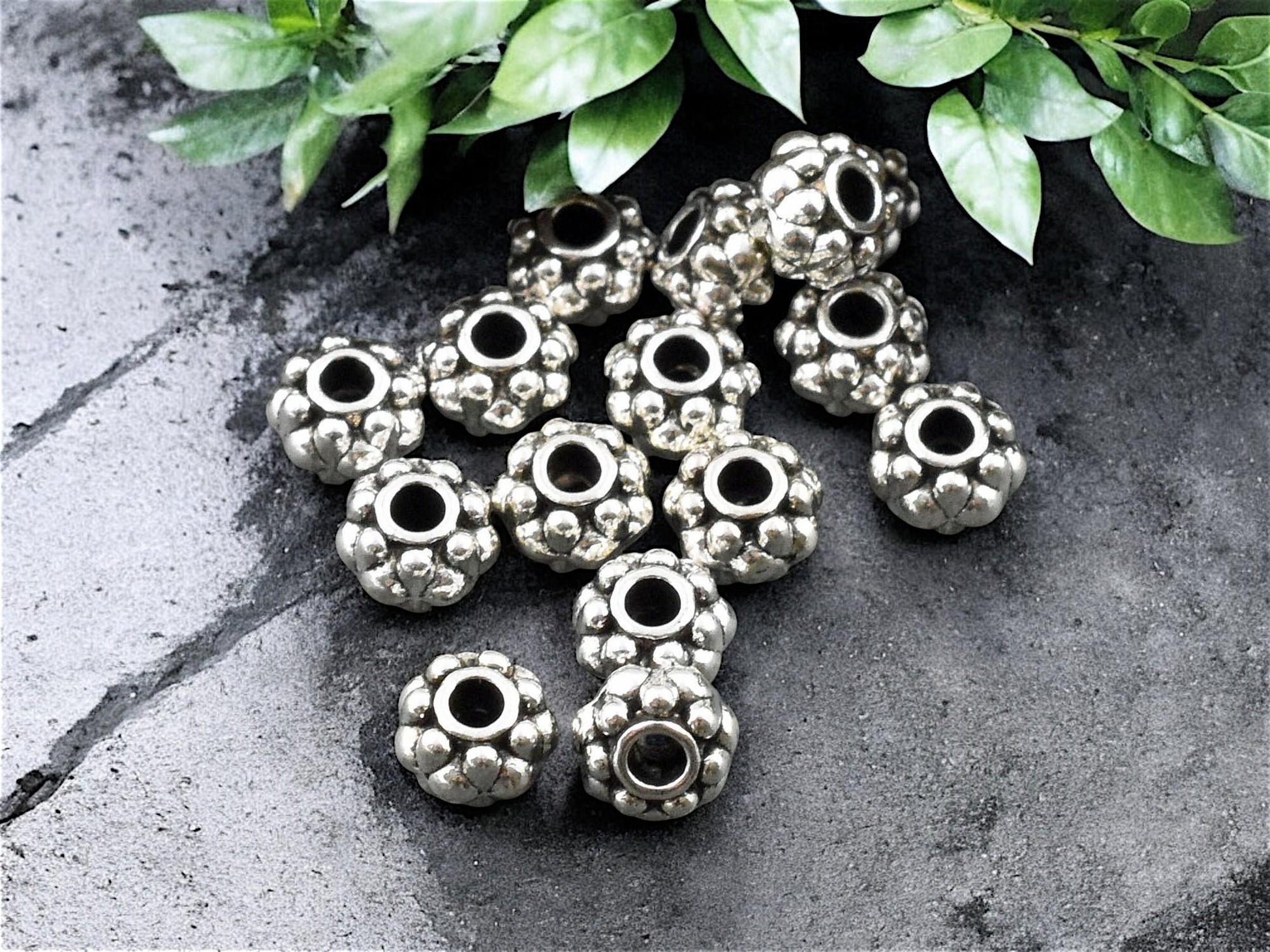 *50* 6x4mm Antique Silver Rondelle Spacer Beads