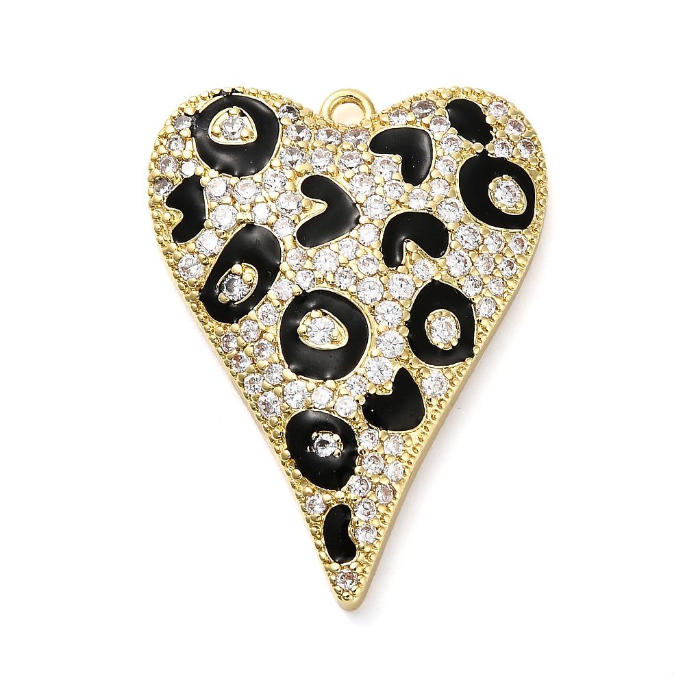 Metal Charms - Heart Charms - CZ Charms - Rhinestone Charms - 22x29mm - 1pc - Choose Your Color