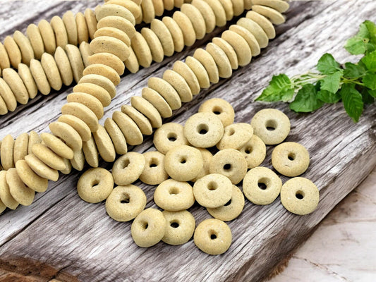 African Glass Beads - Recycled Glass Beads - Ashanti Glass - Heishi Beads - 13-15mm