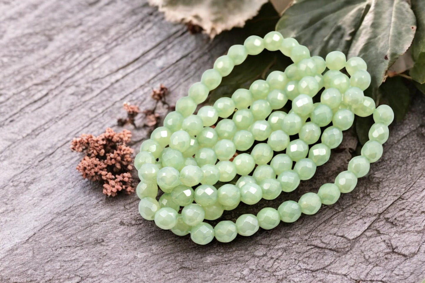 Picasso beads - Czech Glass Beads - Fire Polished Beads - Round Beads - Faceted Beads - 8mm - 20pcs - (B383)