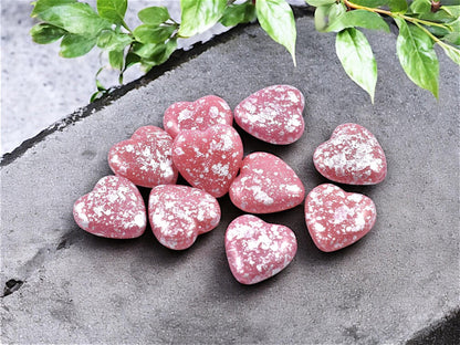 Pink Heart Beads - Czech Glass Beads - Czech Glass Heart - 14mm - 10pcs - (5563)