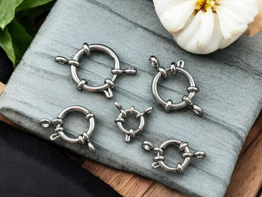 Stainless Steel Spring Ring Clasps - 2pcs - Choose Your Size