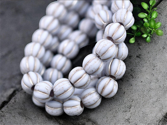 Platinum Washed Matte Periwinkle Large Hole Melon Beads -- Choose Your Size
