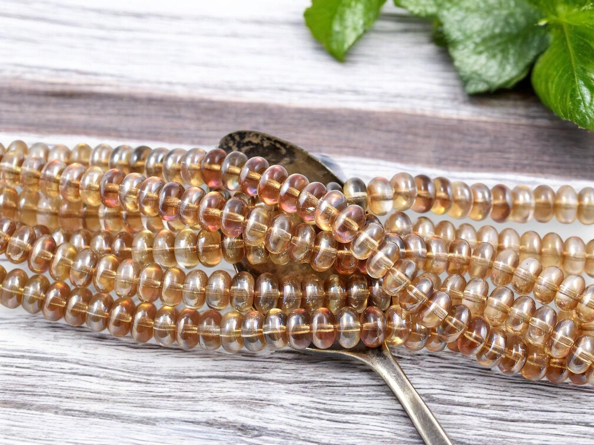 Rondelle Beads - Czech Glass Beads - Saucer Rondelle - Spacer Beads - 4x7mm - 50pcs - (293)