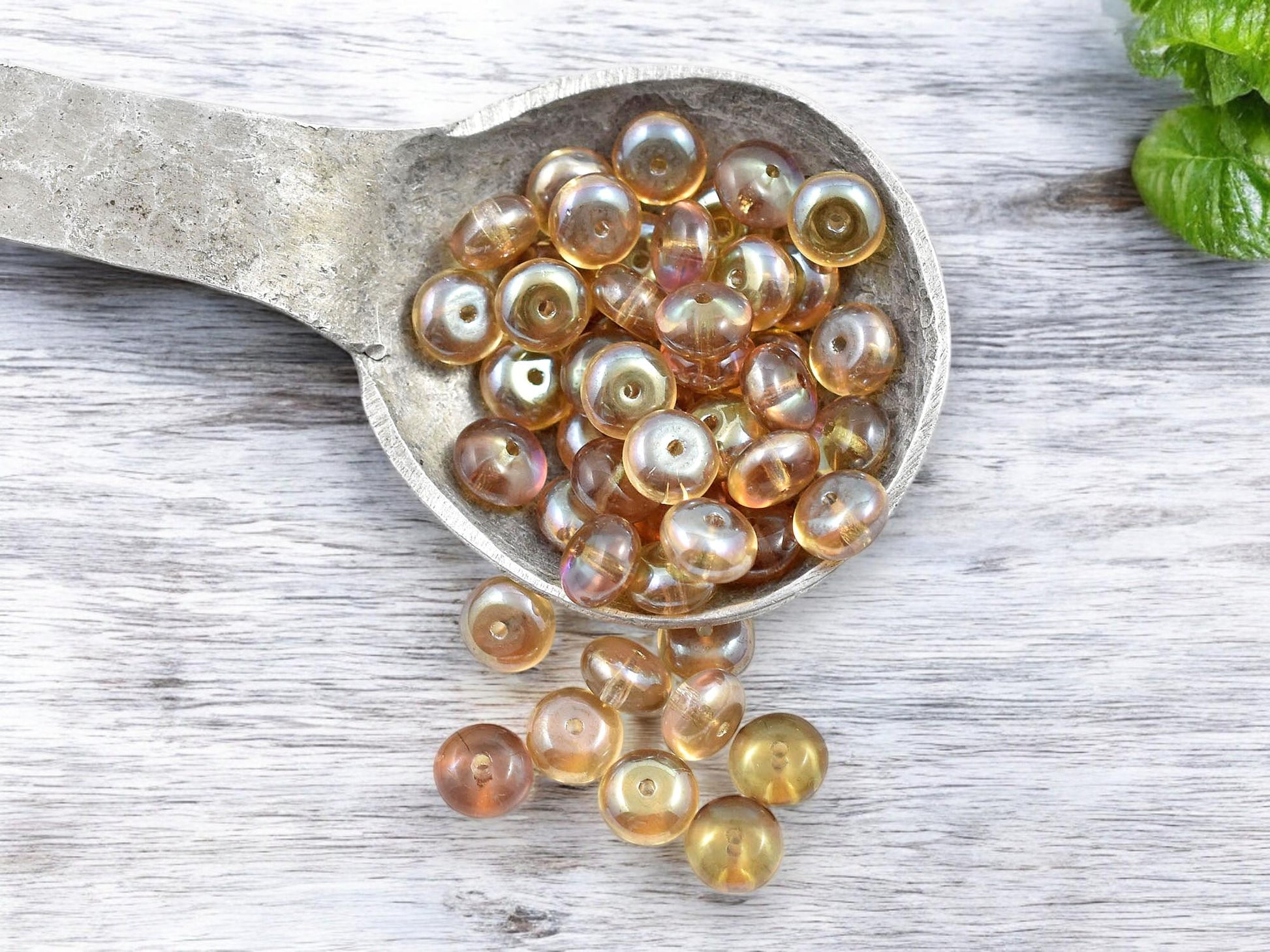 Rondelle Beads - Czech Glass Beads - Saucer Rondelle - Spacer Beads - 4x7mm - 50pcs - (293)