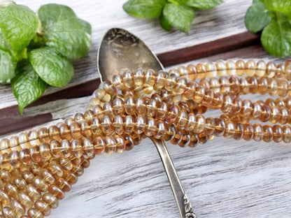 Rondelle Beads - Czech Glass Beads - Saucer Rondelle - Spacer Beads - 4x7mm - 50pcs - (293)