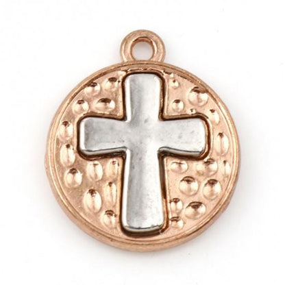 Cross Charms - Metal Charms - Religious Charms - Bohemian Charms - 5pcs - 23x20mm - Choose Your Color