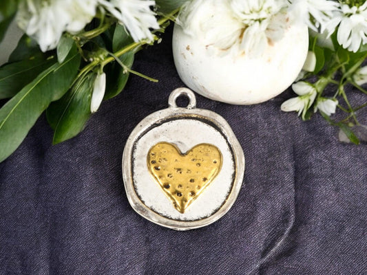 Heart Charms - Metal Charms - Love Charms - Friendship Charms - Silver Charms - 10pcs - 23x19mm - (A122)