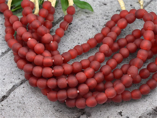 Ghana Beads - Recycled Glass Beads - African Glass Beads - Fair Trade Beads - Approx 10-11mm - 20" Strand - (J54)