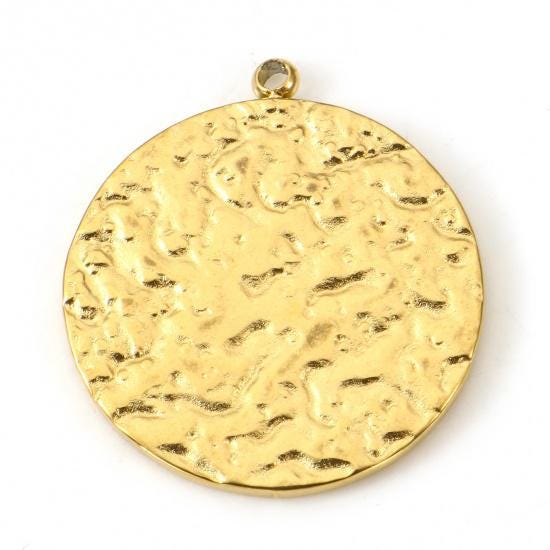 Metal Charms - Hammered Charms - Stainless Steel Charms - Minimalist Charms - Gold Charms - Silver Charms - 2pcs - 23x20mm