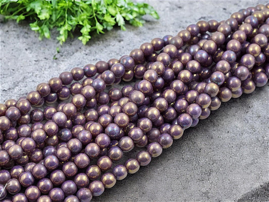 Czech Glass Beads - Druk Beads - Round Beads - 6mm Beads - 50pcs - (A413)