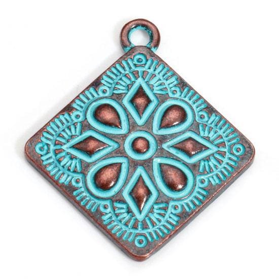 Metal Charms - Patina Charms - Drop Charms - Copper Charms - 28x25mm - 20pcs - (A522)