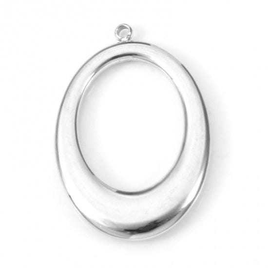 Silver Charms - Metal Charms - Drop Charms - Earring Charms - 2pcs - 29x19mm - (5444)