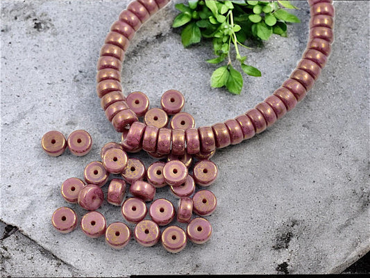 Czech Glass Beads - Heishi Beads - Spacer Beads - Rondelle Beads - Picasso Beads - 6x3mm - 50pcs - (B752)