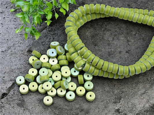 Heishi Beads - Czech Glass Beads - Spacer Beads - Rondelle Beads - Picasso Beads - 6x3mm - 50pcs - (4085)