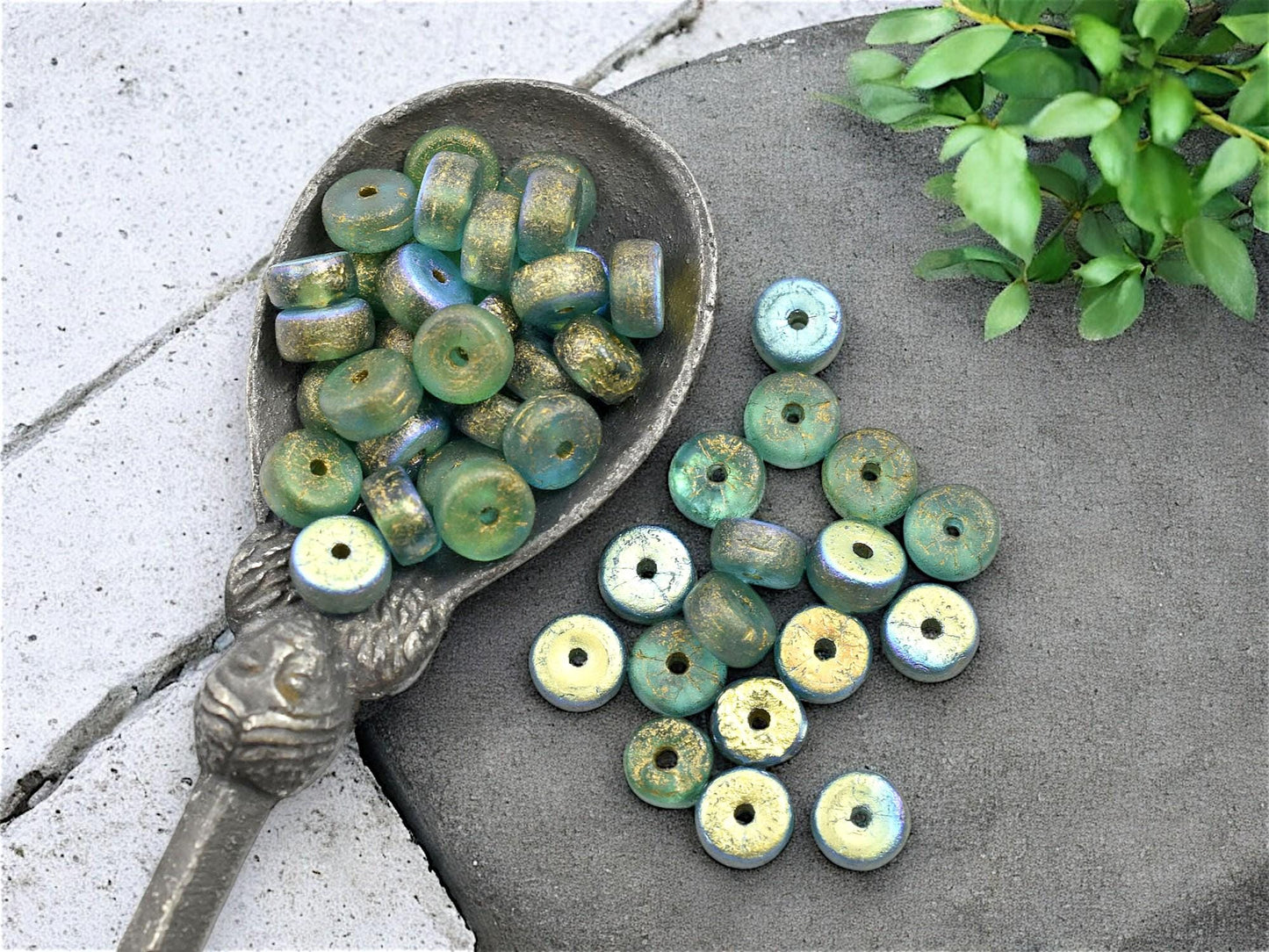 Czech Glass Beads - Heishi Beads - Spacer Beads - Rondelle Beads - Picasso Beads - 6x3mm - 50pcs - (3236)