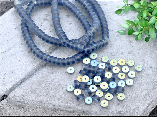 Czech Glass Beads - Heishi Beads - Spacer Beads - Rondelle Beads - Picasso Beads - 6x3mm - 50pcs - (748)