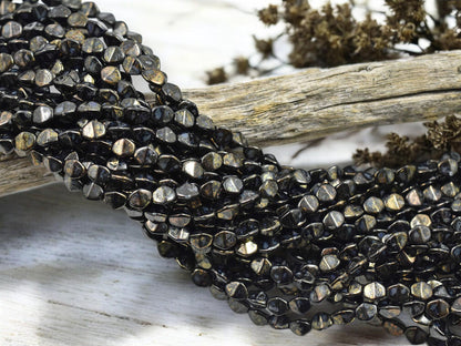 Pinch Beads - Czech Glass Beads - Picasso Beads - Oval Beads - Small Beads - Bead Crochet - 5x4mm - 50pcs - (3233)