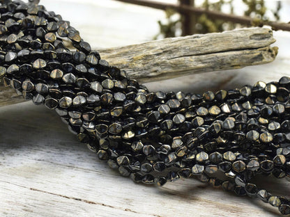 Pinch Beads - Czech Glass Beads - Picasso Beads - Oval Beads - Small Beads - Bead Crochet - 5x4mm - 50pcs - (3233)