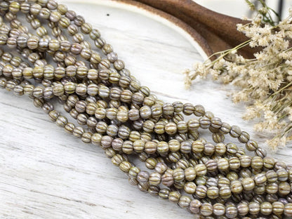 Picasso Beads - Czech Glass Beads - Melon Beads - Round Beads - 5mm - 50pcs - (2617)