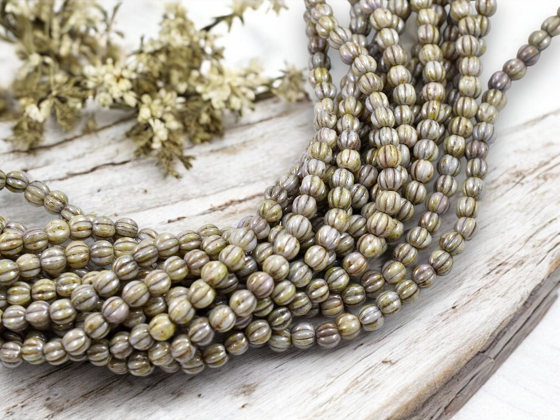 Picasso Beads - Czech Glass Beads - Melon Beads - Round Beads - 5mm - 50pcs - (2617)