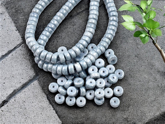 Czech Glass Beads - Heishi Beads - Spacer Beads - Rondelle Beads - Picasso Beads - 6x3mm - 50pcs - (3696)