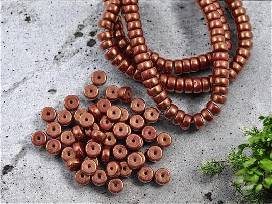 Picasso Beads - Czech Glass Beads - Heishi Beads - Spacer Beads - Rondelle Beads - 6x3mm - 50pcs - (3491)