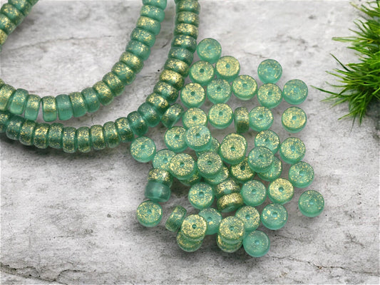 Czech Glass Beads - Heishi Beads - Spacer Beads - Rondelle Beads - Picasso Beads - 6x3mm - 50pcs - (1982)