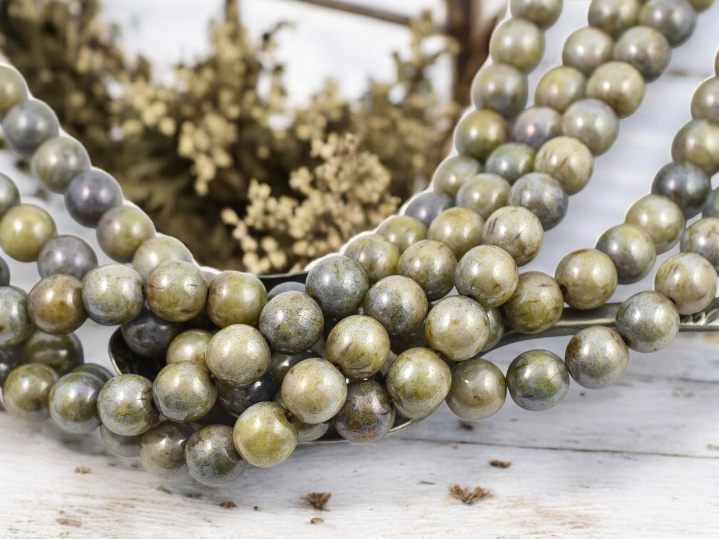 Picasso Beads - Czech Glass Beads - Round Beads - Druks - 8mm Beads - 25pcs - (B467)