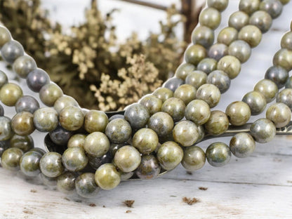 Picasso Beads - Czech Glass Beads - Round Beads - Druks - 8mm Beads - 25pcs - (B467)