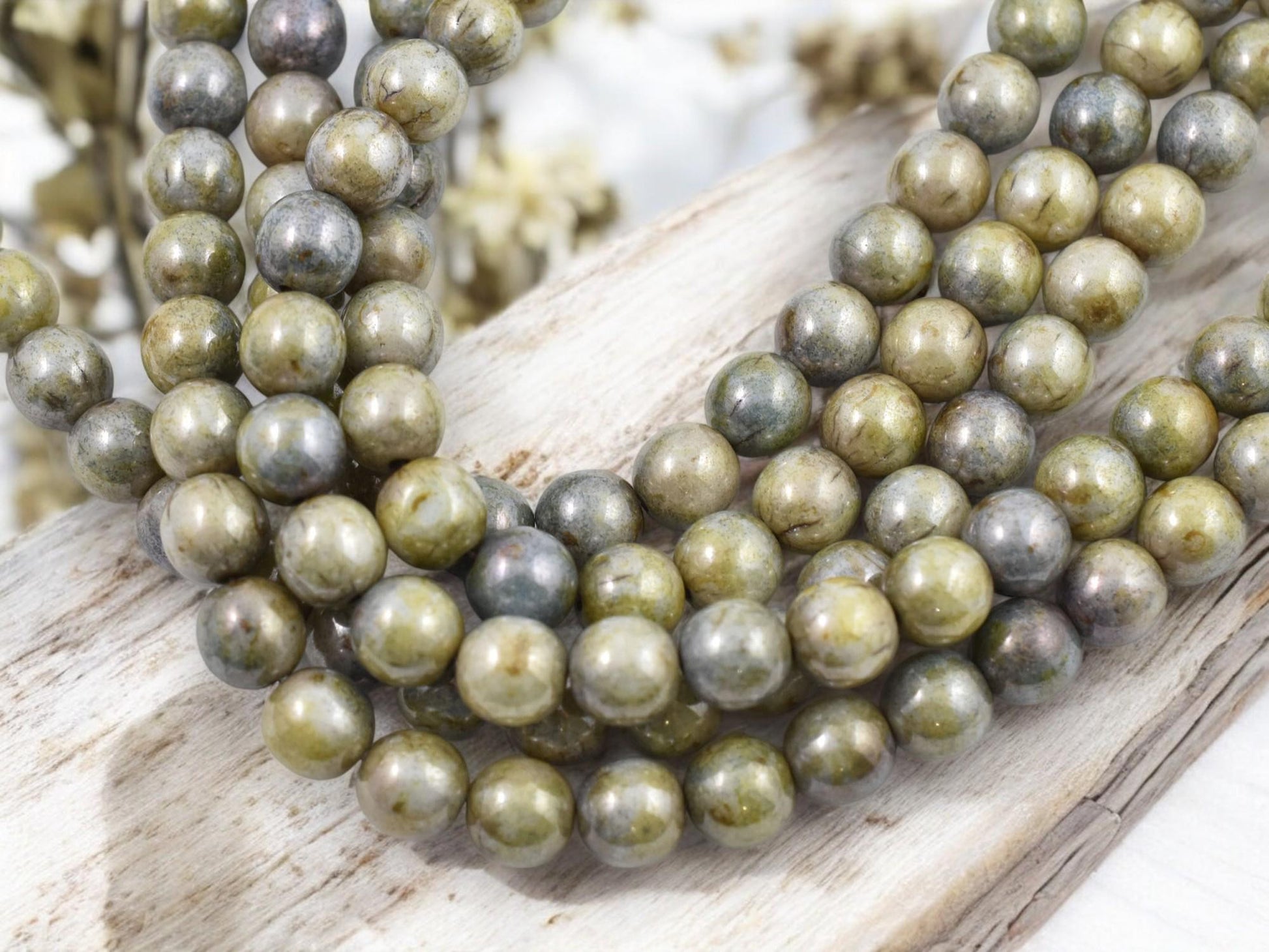 Picasso Beads - Czech Glass Beads - Round Beads - Druks - 8mm Beads - 25pcs - (B467)