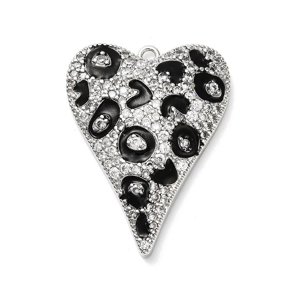 Metal Charms - Heart Charms - CZ Charms - Rhinestone Charms - 22x29mm - 1pc - Choose Your Color