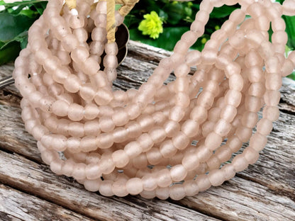 Recycled Glass Beads - African Glass Beads -Fair Trade Beads - Ghana Beads - Approx 7-9mm - 20" Strand - (J61)