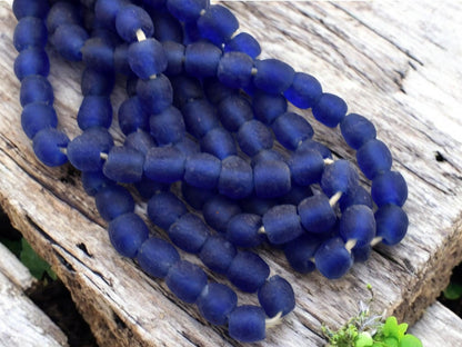 Fair Trade Beads - Ghana Beads - Recycled Glass Beads - African Glass Beads - Approx 9-10mm - 20" Strand - (J68)