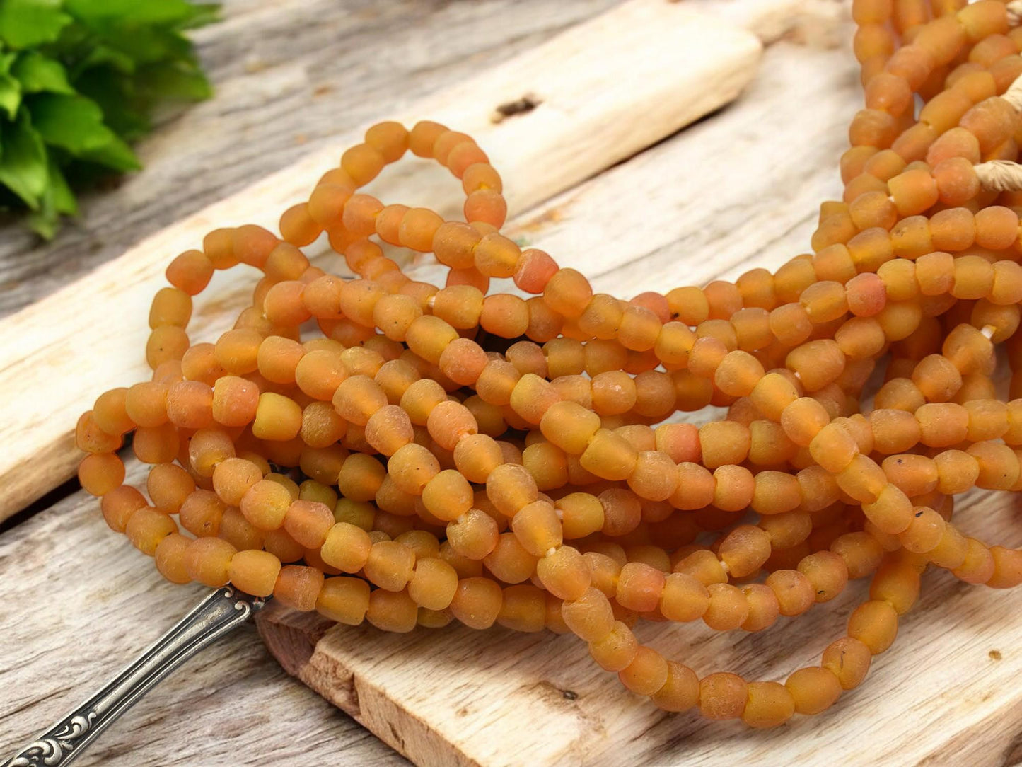 Recycled Glass Beads - African Glass Beads -Fair Trade Beads - Ghana Beads - Approx 6-4mm - 19" Strand - (J62)